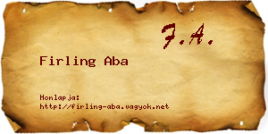 Firling Aba névjegykártya